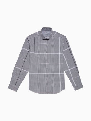 Extreme Slim Fit Gingham Stripe Temperature Regulation Dress Shirt