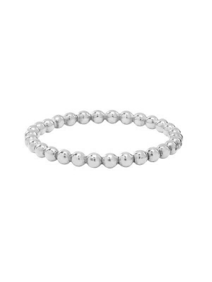Beaded Stackable Ring - Silver