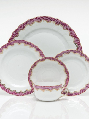 Fish Scale Dinner Plate, Pink