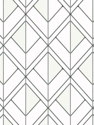 Diamond Shadow Wallpaper In White And Black From The Geometric Resource Collection By York Wallcoverings