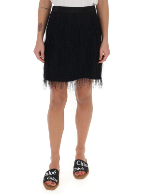 Pinko Fringed Mini Skirt