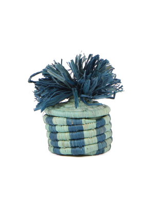 Handwoven Baskets By Blu Mist + Teal Pom Pom Basket Ornament