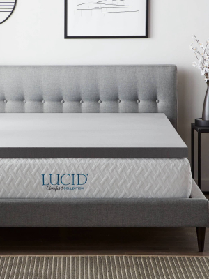 Comfort Collection 3" Charcoal Infused Memory Foam Mattress Topper - Lucid