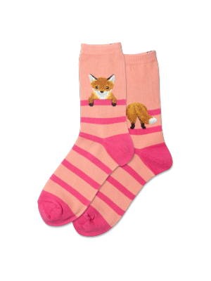 Women's Fuzzy Fox Crew Socks