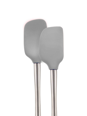 Tovolo Flex-core Ss Handled S/2 Mini Spatula & Spoonula Oyster Gray