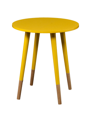 Laney Round Accent Table Yellow - Aiden Lane