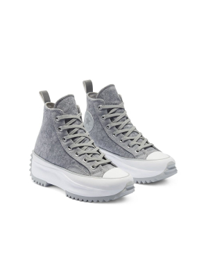 Converse Run Star Hike Hi Felt Sneakers In Gray