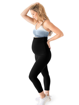 Martina Maternity & Postpartum Support Crop Leggings | Classic Style - Black