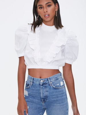 Ruffle-trim Crop Top