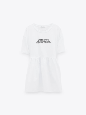 Contrast Slogan T-shirt