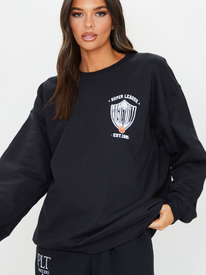 Black Super League Varsity Sweatshirt