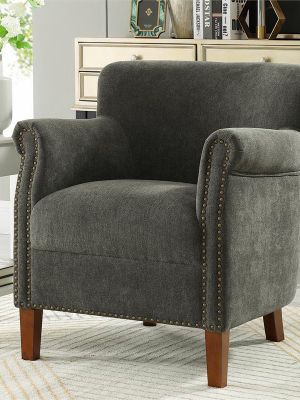 Holly Charcoal Gray Fabric Club Chair - Comfort Pointe