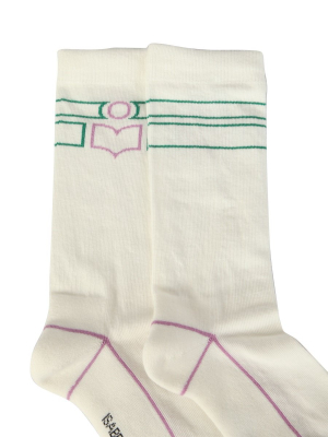 Isabel Marant Logo Intarsia Socks