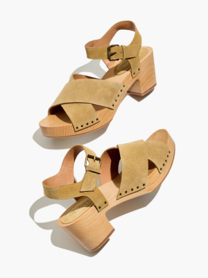 The Johanna Crisscross Clog Sandal In Suede