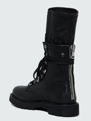 Combat Boot | Black Leather