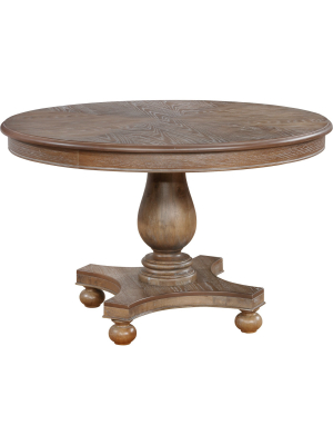 Olivia Round Dining Table Distressed Gray Wash - Powell Company