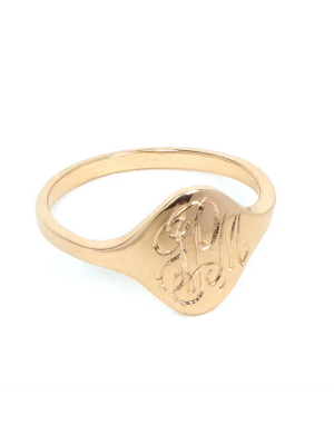 Flat Gold Signet Ring