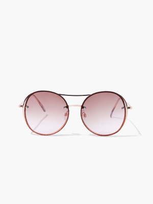 Round Tinted Metal Sunglasses