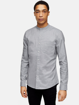 Grey Stretch Skinny Oxford Shirt