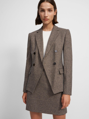 Angled Blazer In Houndstooth Knit