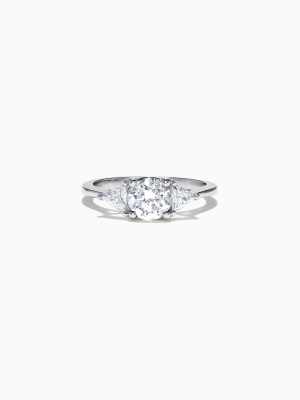 Effy Bridal 14k White Gold 3 Stone Diamond Ring, 1.25 Tcw