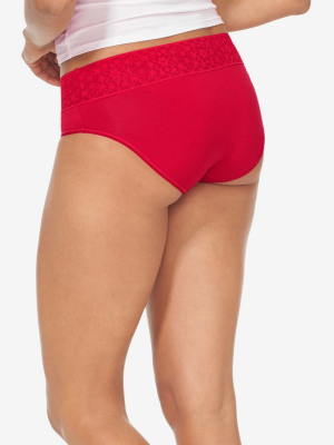 Women's Cool Cotton Brief, Lace Waist