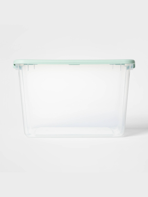 66qt Latching Storage Box With Lid Clear/mint - Room Essentials™