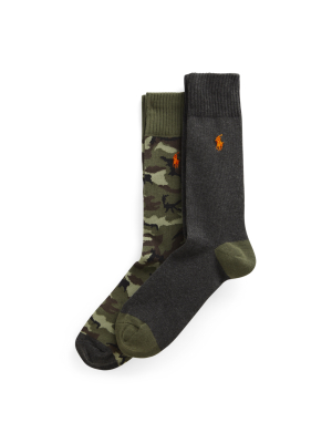 Camo & Solid Trouser Sock 2-pack