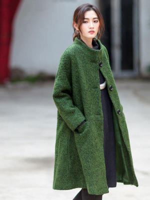 Plus Size - Winter Women Casual Loose Woolen Coat