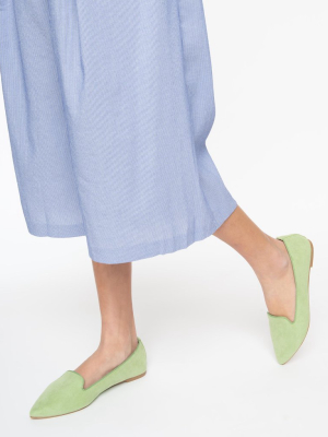 Mint Suede Loafer Flats