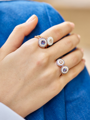 Enamel, Diamond & Sapphire Ring