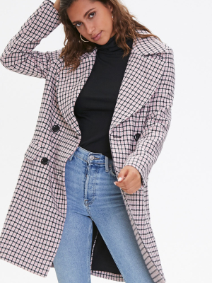 Double-breasted Plaid Coat