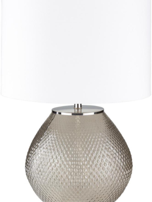 Arlo Table Lamp In Medium Gray & White