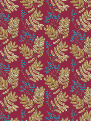 Mimosa Wallpaper In Pomegranate From The Wallpaper Republic Collection By Milton & King