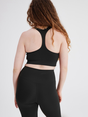 Black Float Longline Racerback Bra