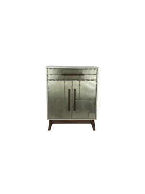 Metal And Wood Cabinet Gray - Olivia & May