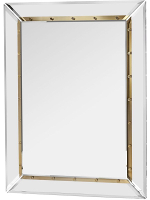 Interlude Home Holden Wall Mirror - Clear - Brushed Brass - Plain Mirror