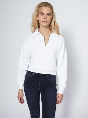 70s Half Zip Sweatshirt - Off White
