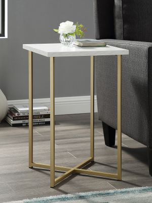 Luxe Two Tone Glam Side Table - Saracina Home