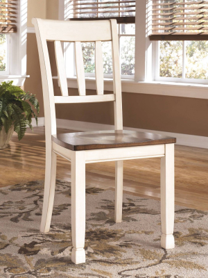2pc Whitesburg Dining Room Side Chair Cottage White - Signature Design By Ashley