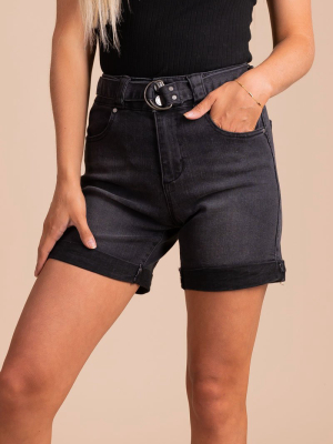 Summer Fun Denim Shorts - Black