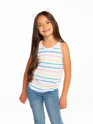 Girls Recycled Vintage Jersey Scoop Back Shirttail Tank