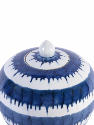 Drip Melon Porcelain Jar, Blue And White