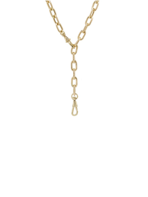 14k Gold Extra Large Square Oval Link Chain Necklace With Two Swivel Clasps