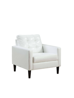 Balin Accent Club Armchair White - Benzara