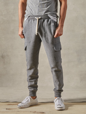 Utility Cargo Sweatpant In Salt And Pepper
