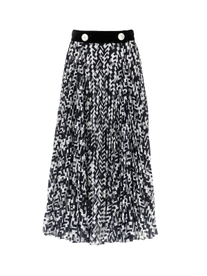 Prada Printed Pleated Skirt