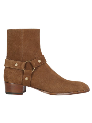 Saint Laurent Wyatt Harness Ankle Boots