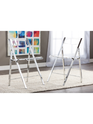 Set Of 2 Acrylic Foldable Chairs Clear - Baxton Studio