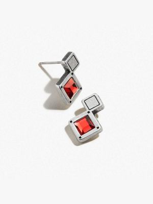 Scarlet Crystal Stud Earrings